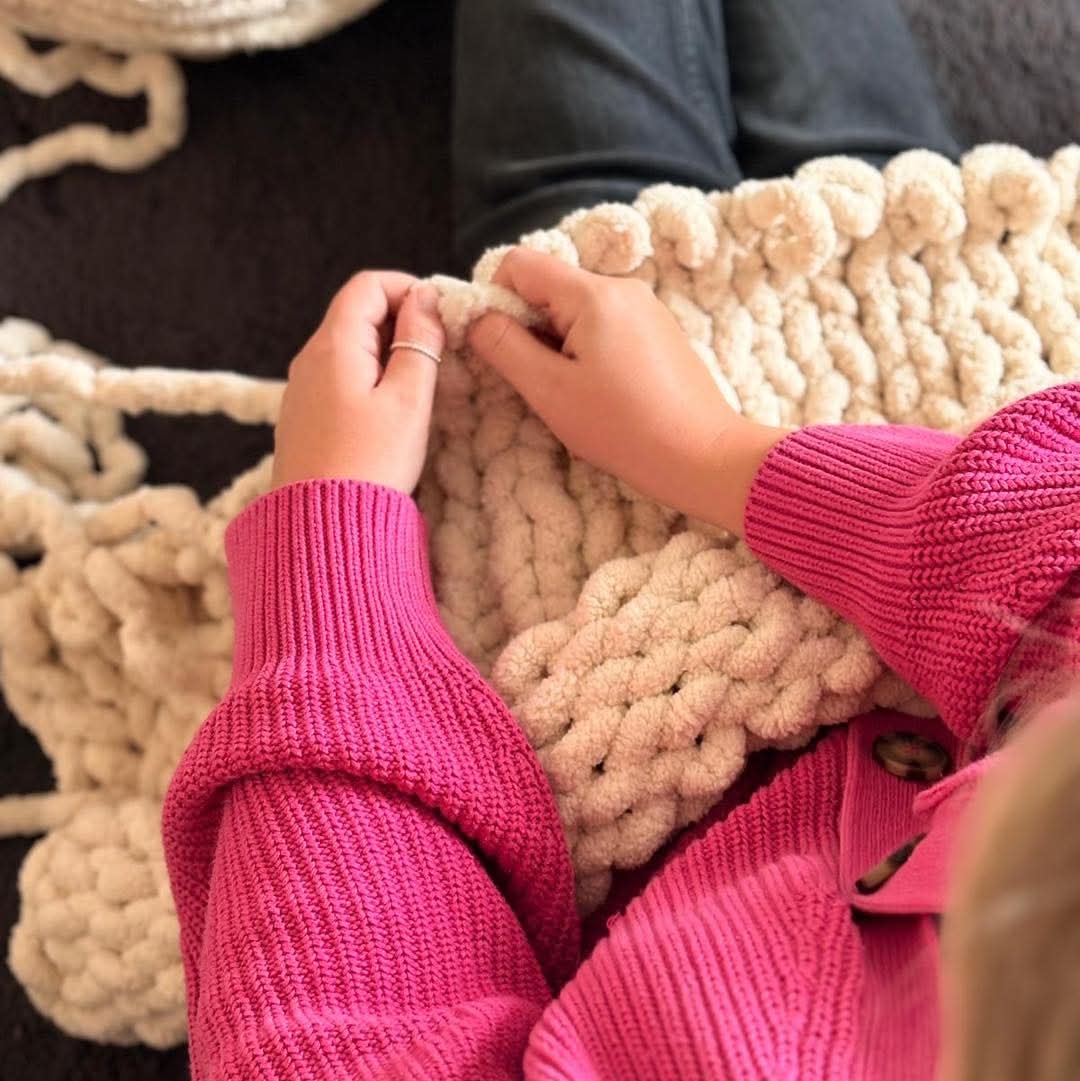 hand knitted blanket